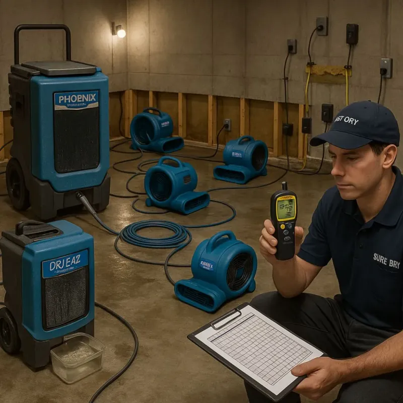Structural Drying and Dehumidification process in Plainedge, NY